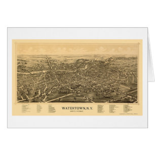 Watertown, NY panoramische Karte - 1891