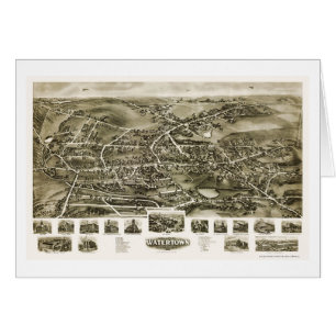 Watertown, panoramische Karte CT - 1918