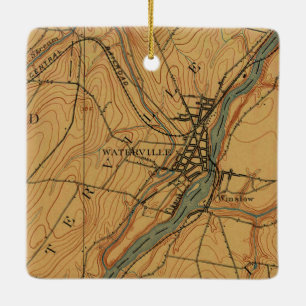 Waterville Maine Vintage Karte 1894 Keramikornament
