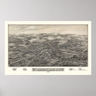 Waterville, NY panoramische Karte - 1885 Poster