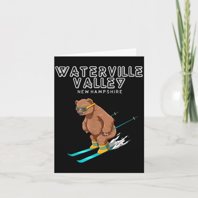 Waterville Valley New Hampshire - Funny Ski Grizzl Karte (Vorderseite)