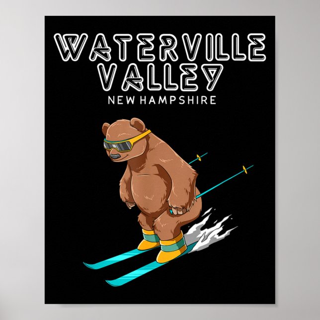 Waterville Valley New Hampshire - Funny Ski Grizzl Poster (Vorne)