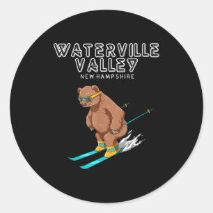 Waterville Valley New Hampshire - Lustiger Ski Gri Runder Aufkleber