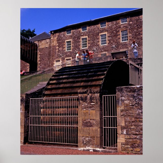 Waterwheel New Lanark Schottland Postcard Poster (Vorne)