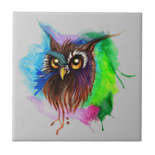 Watery Wood Owl Fliese