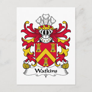 Watkins Familienwappen Postkarte