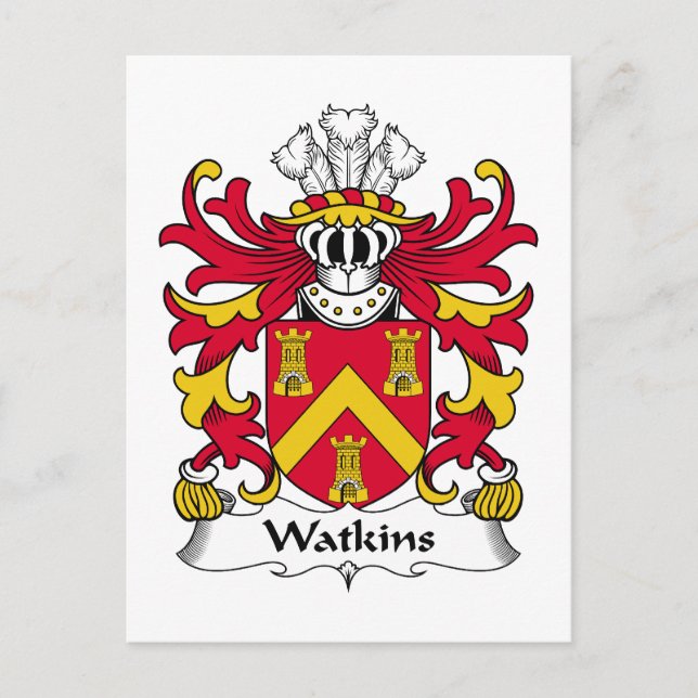 Watkins Familienwappen Postkarte (Vorderseite)