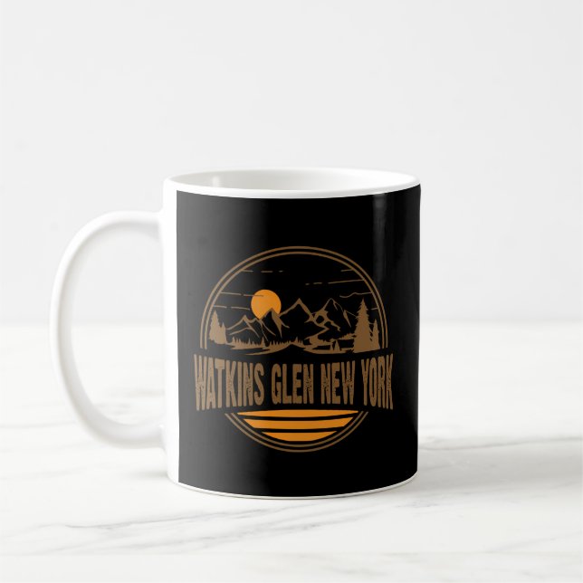Watkins Glen New York Mountain Print Kaffeetasse (Links)