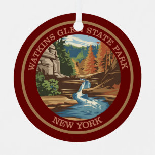 Watkins Glen Staat Park, New York. Farbe Ornament Aus Metall