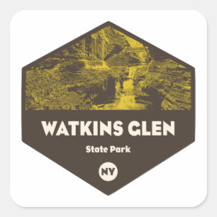 Watkins Glen Staat Park New York Quadratischer Aufkleber
