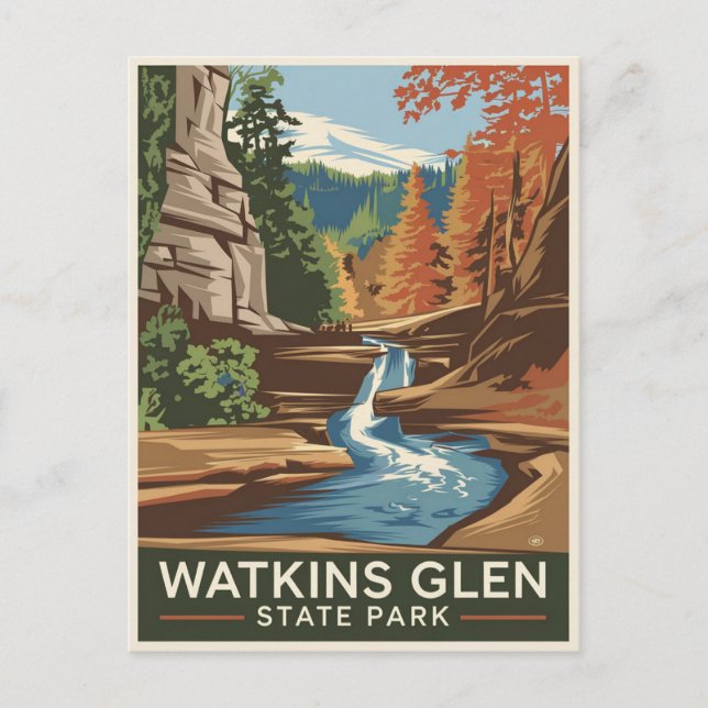 Watkins Glen Staat Park, Stylist Postkarte (Vorderseite)