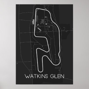 Watkins Glen Track Map Poster