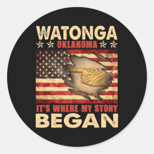 Watonga Oklahoma Usa Flag 4. Juli Runder Aufkleber