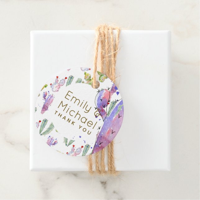 Watrercolor Cacti Fiesta Vielen Dank Benannt Gefal Geschenkanhänger (Beispiel)