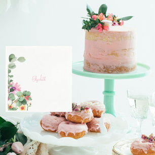 Watscheln Sie dann die hellrosa Babyparty einwicke Serviette