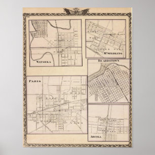 Watseka, Paris, Mt Sterling, Beardstown und Arcola Poster