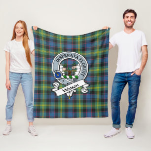 Watson Ancient Clan Abzeichen Tartan Kariert Fleecedecke