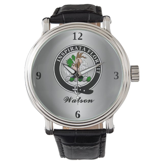 Watson Clan Abzeichen Personalisiert Armbanduhr (Vorderseite)