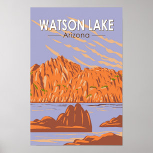 Watson Lake Arizona Reise Kunst Vintage Poster