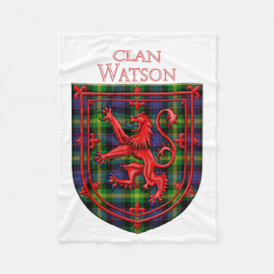 Watson Tartan Scottish Kariert Lion Rampant Fleecedecke
