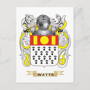 Watt-Familienwappen (Wappen) Postkarte