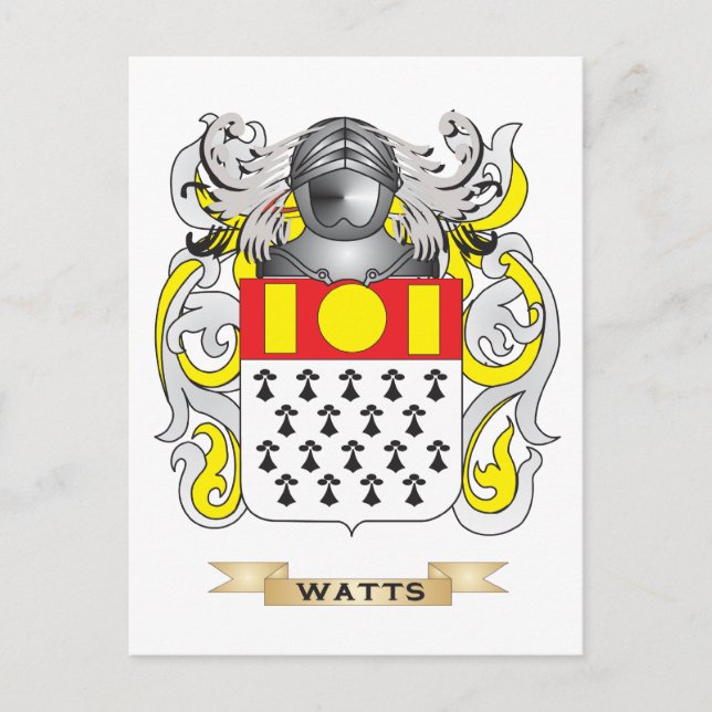 Watt-Familienwappen (Wappen) Postkarte (Vorderseite)