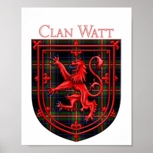 Watt Tartan Scottish Kariert Lion Rampant Poster
