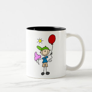 Wattebausch und Luftballons Auf Dem Jahrmarkt Tass Zweifarbige Tasse