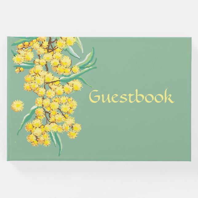 Wattle blüht australisches Gästebuch (Vorderseite)