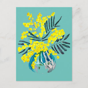 Wattle Mimosa Blume Art Australien Postkarte