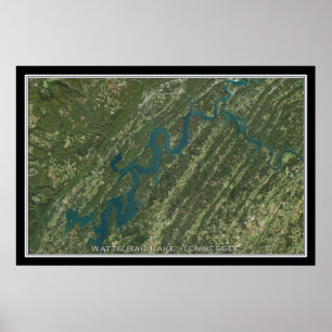 Watts Bar Lake Tennessee Satellite Poster Karte