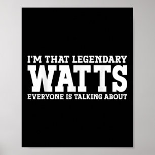 Watts Nachname Lustiges Team Familienname Watts Poster