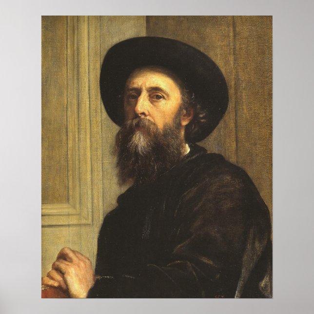 Watts - Selbstportrait 1864 Poster (Vorne)