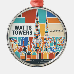Watts Towers von Simon Rodia State Historic Park Ornament Aus Metall