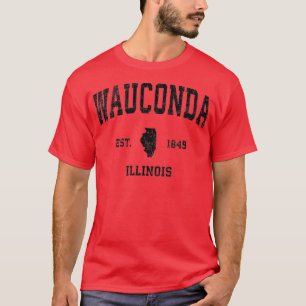 Wauconda Illinois IL Vintages Sportdesign Schwarz T-Shirt