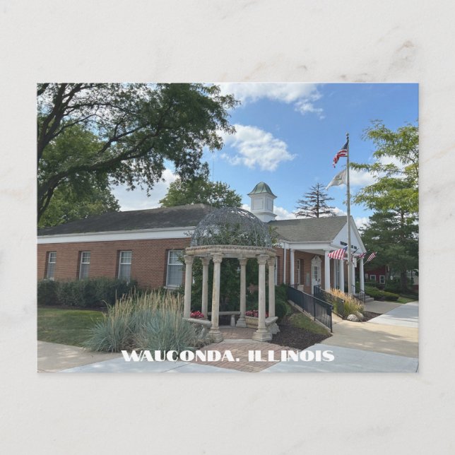 Wauconda Illinois Poststelle im Stadtzentrum Postkarte (Vorderseite)