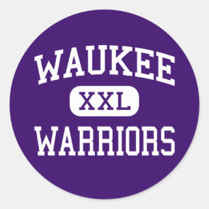 Waukee - Krieger - High School - Waukee Iowa Runder Aufkleber