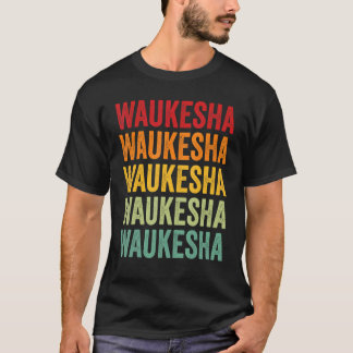 Waukesha Landkreis Wisconsin Rainbow Text Design T-Shirt