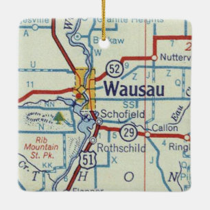 Wausau WI Karte Keramikornament