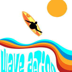 Wave Action Surfer auf einer farbenfrohen Welle T-Shirt