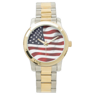 Wave American Flag Armbanduhr