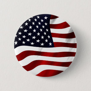 Wave American Flag Button
