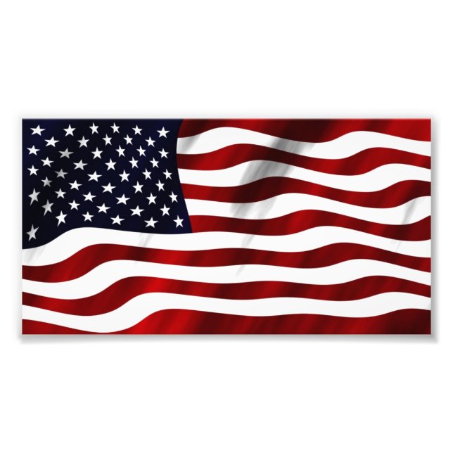 Wave American Flag Fotodruck (Vorne)