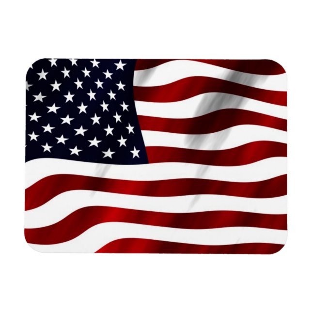 Wave American Flag Magnet (Horizontal)