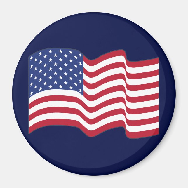 Wave American Flag Magnet Geschenk (Vorne)