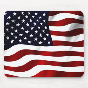 Wave American Flag Mousepad
