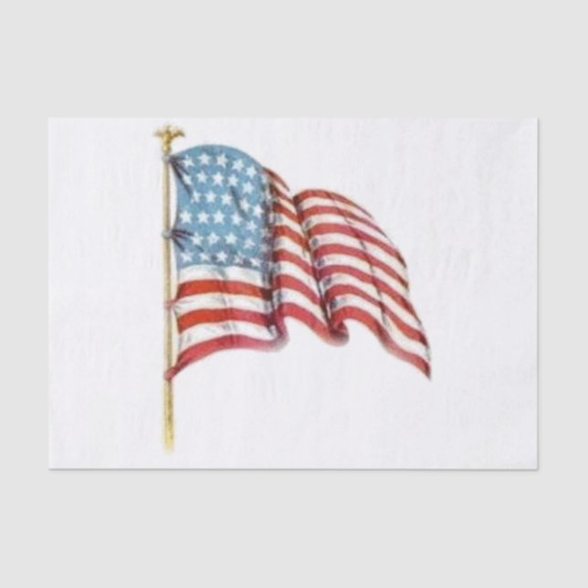 Wave American Flag Seidenpapier (Vorderseite)