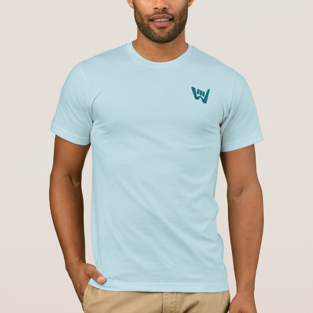 Wave and Walk Abstract Teal Logomark T-Shirt (Vorderseite)