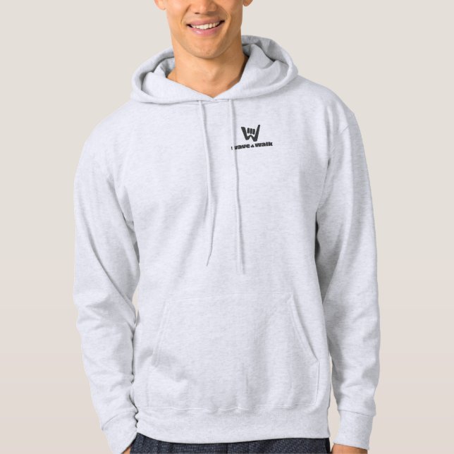 Wave and Walk Black Logo Essential Kapuzenpullover Hoodie (Vorderseite)