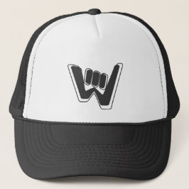 Wave and Walk Charcoal-Schwarz-Logo Truckerkappe